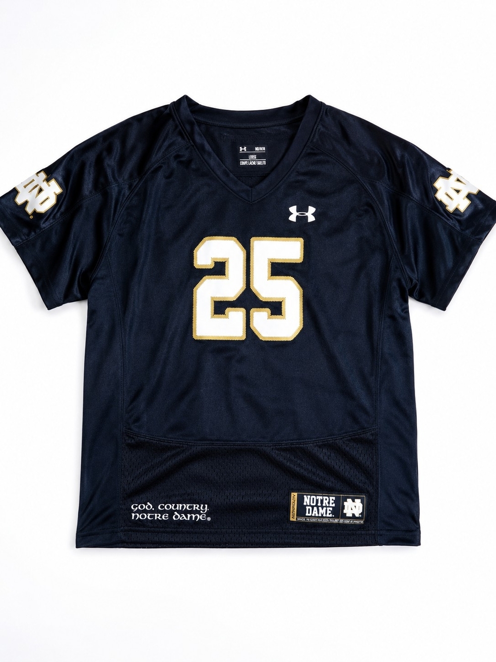 Under Armour Notre Dame Fighting Irish Youth Football Jersey #25 - Size 6 Kids